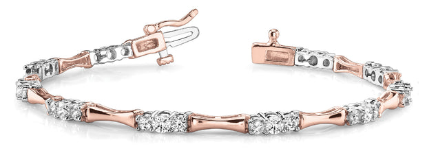 14K Rose Gold Diamond Fashion Tennis Bracelet