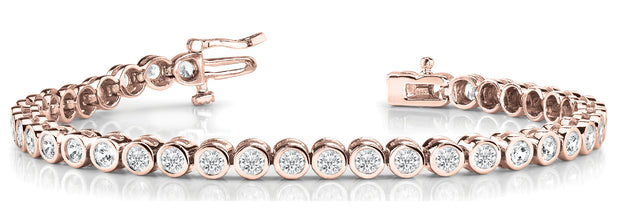 Rose Gold 2ctw Round Diamond Line Bracelet