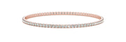 14K Rose Gold Round Diamond Bangle Bracelet - 1.75 ctw