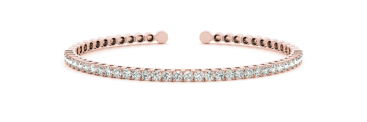 14K Rose Gold Diamond Fashion Bangle