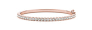 14K Rose Gold Round Diamond Bangle Bracelet