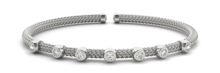 Round Diamond Italian Bangle Bracelet