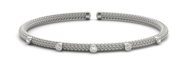 Round Diamond Italian Bangle Bracelet