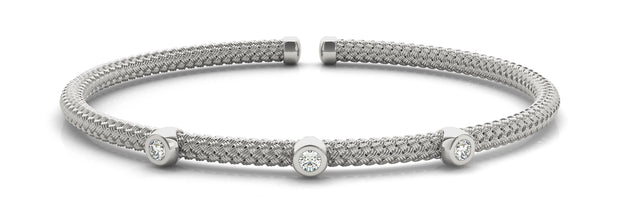 Round Diamond Italian Bangle Bracelet