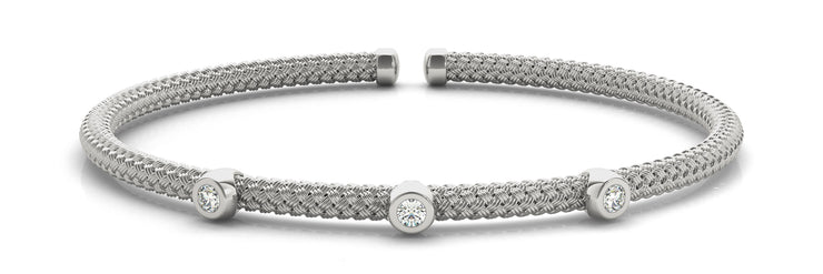 Round Diamond Italian Bangle Bracelet