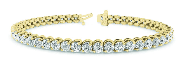 14K Yellow Gold 2ctw Round Diamond Tennis Bracelet