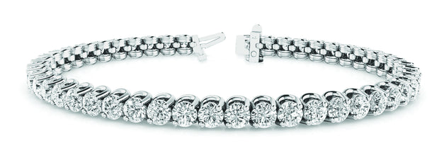 Round Diamond Tennis Line Bracelet