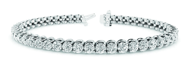 Round Diamond Tennis Line Bracelet