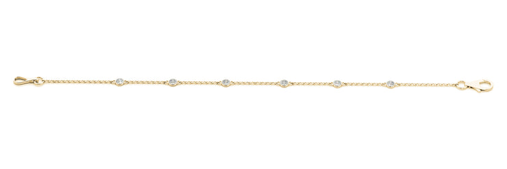14K Yellow Gold Round Diamond Fashion Bracelet