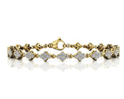 Multi-Diamond Fashion Link Bracelet