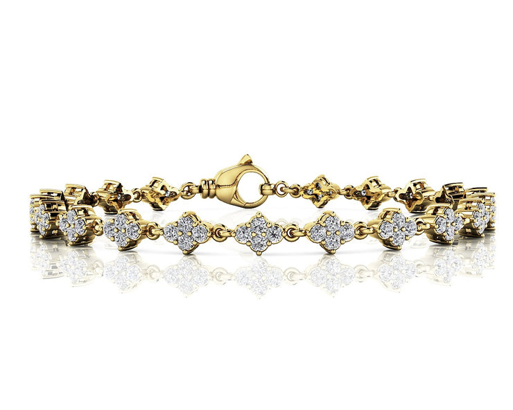 Multi-Diamond Fashion Link Bracelet