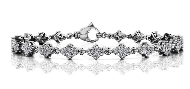 Multi-Diamond Fashion Link Bracelet