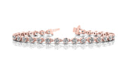 14K Rose Gold Round Diamond Fashion Bracelet