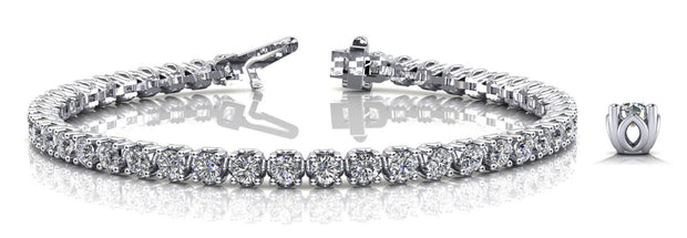 Round Diamond Tennis Line Bracelet