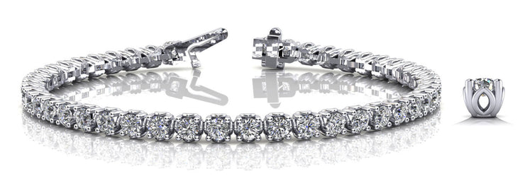 Round Diamond Tennis Line Bracelet