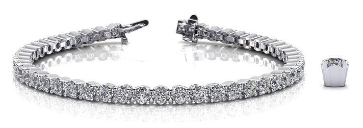 Round Diamond In-Line Tennis Bracelet