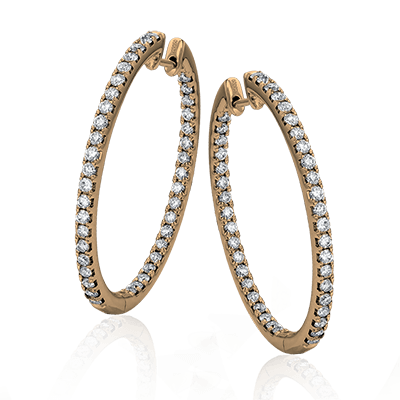 Hoop Earring in 14k Gold with Diamonds