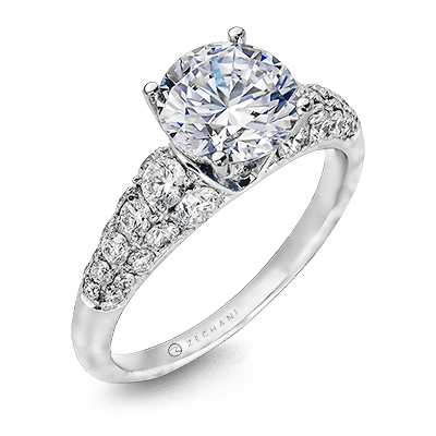 ZR898 Engagement Ring in 14k Gold with Diamonds