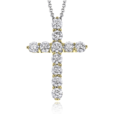 Cross Pendant in 14k Gold with Diamonds