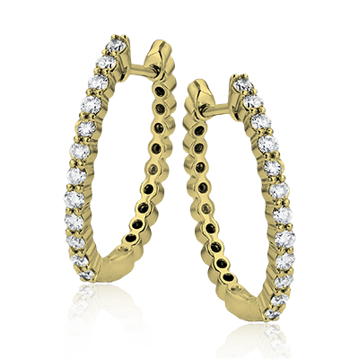 Hoop Earring in 14k Gold with Diamonds