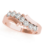 18K Rose Gold Round Diamond Wedding Ring