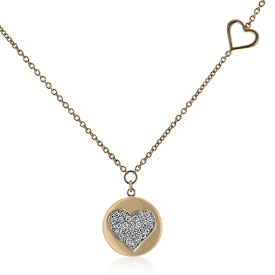 Heart Pendant in 14k Gold with Diamonds