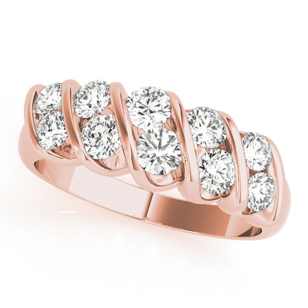 18K Rose Gold 1/4 ct tw Diamond Wedding Ring