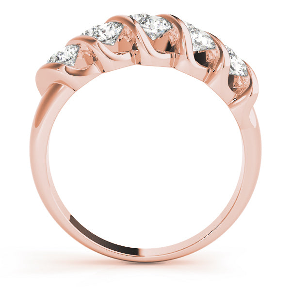 18K Rose Gold 1/4 ct tw Diamond Wedding Ring
