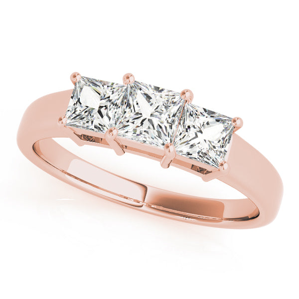 Rose Gold 1.12 CT Square Diamond Engagement Ring
