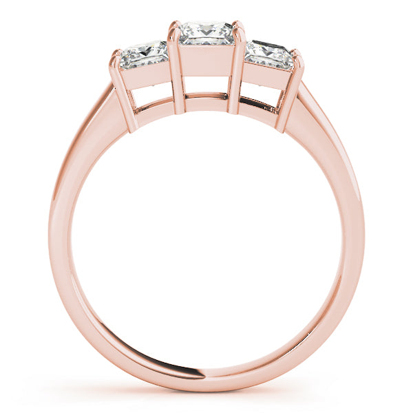 Rose Gold 1.12 CT Square Diamond Engagement Ring