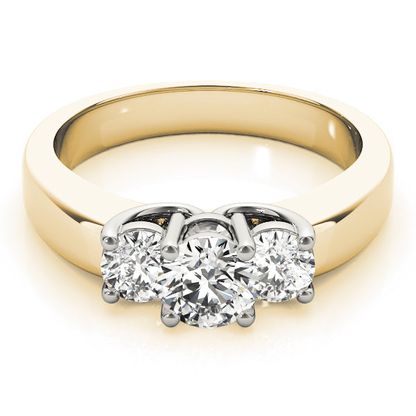18K Yellow Gold 1 ct Diamond Three-Stone Engagement Ring