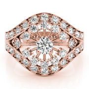 14K Rose Gold Round Diamond Fashion Ring