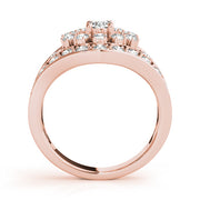 14K Rose Gold Round Diamond Fashion Ring