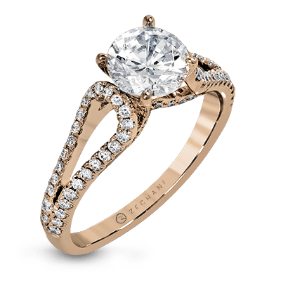 ZR1226 Engagement Ring in 14k Gold with Diamonds