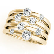 14K Yellow Gold Round Diamond Fashion Ring