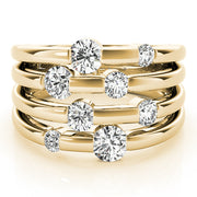 14K Yellow Gold Round Diamond Fashion Ring