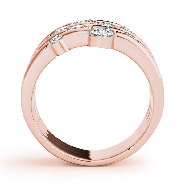 14K Rose Gold Round Diamond Fashion Ring