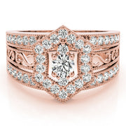 14K Rose Gold Round Diamond Fashion Ring