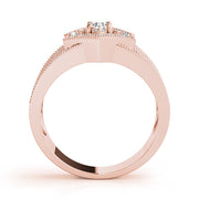 14K Rose Gold Round Diamond Fashion Ring