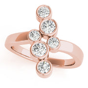 14K Rose Gold Round Diamond Fashion Ring