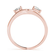 18K Rose Gold Pear Diamond Wedding Ring