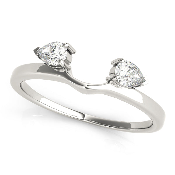 Pear Diamond 14K White Gold Wedding Band