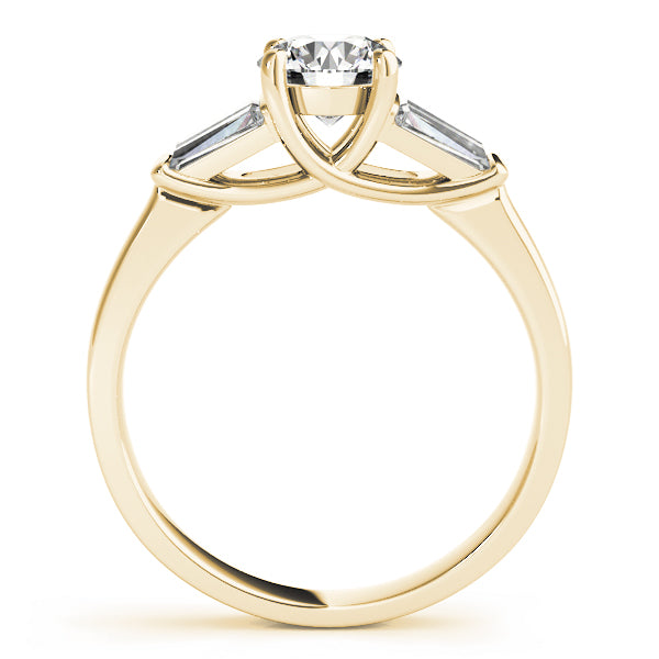 14K Yellow Gold Round Diamond Engagement Ring