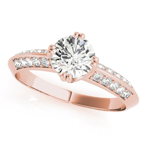 Rose Gold 1 ct Diamond Pave Engagement Ring