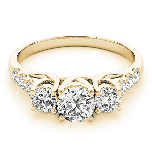 14K Yellow Gold 0.5ctw Round Diamond Engagement Ring