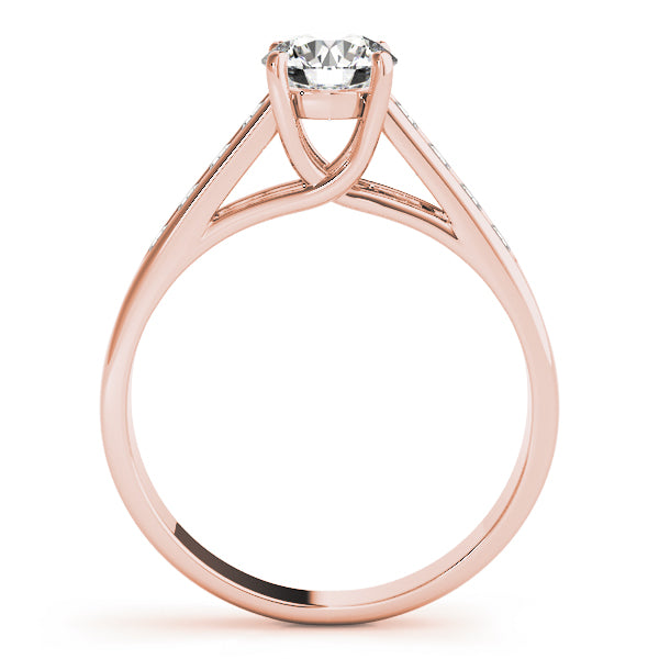14K Rose Gold Round Diamond Trellis Engagement Ring