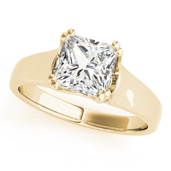 14K Yellow Gold Princess Diamond Solitaire Ring