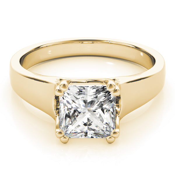 14K Yellow Gold Princess Diamond Solitaire Ring