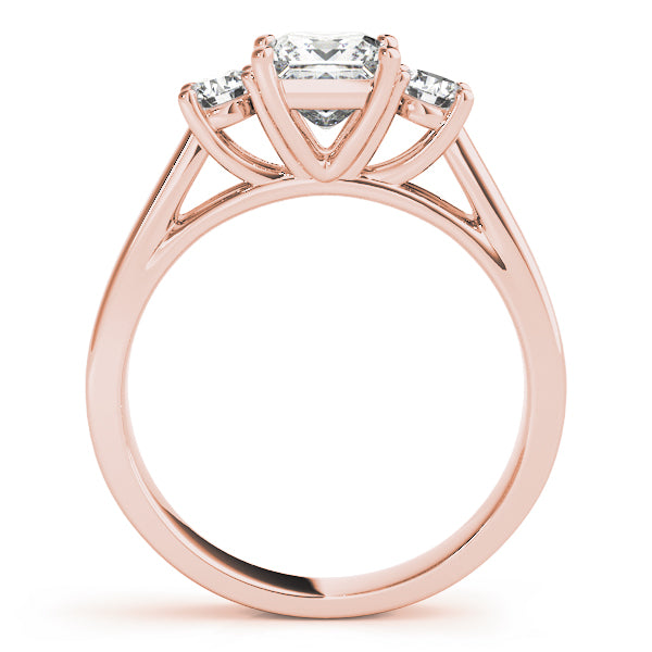 14K Rose Gold 1 ct Diamond Three-Stone Engagement Ring