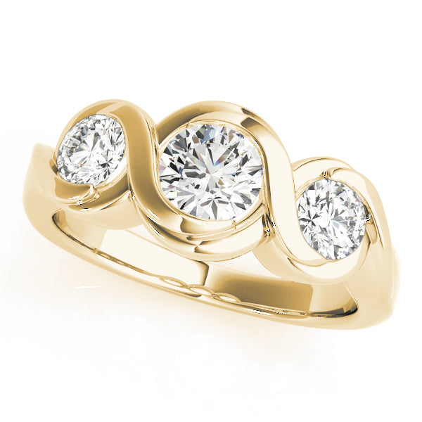 14K Yellow Gold 1 CT Round Diamond Engagement Ring